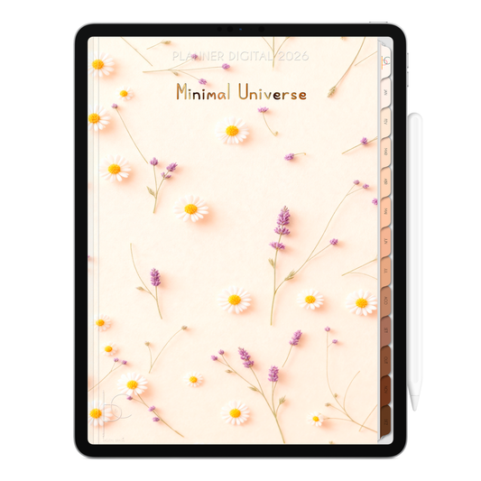 Planner Digital 2026 Vertical Minimal Universe Eternidade Serena pt-BR • Para iPad e Tablet Android • Download Imediato