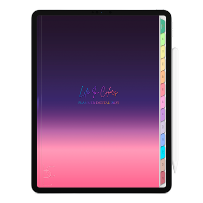 Planner Digital Vertical Life In Colors 2025 Horizonte Iluminado pt-BR • Para iPad e Tablet Android • Download Imediato