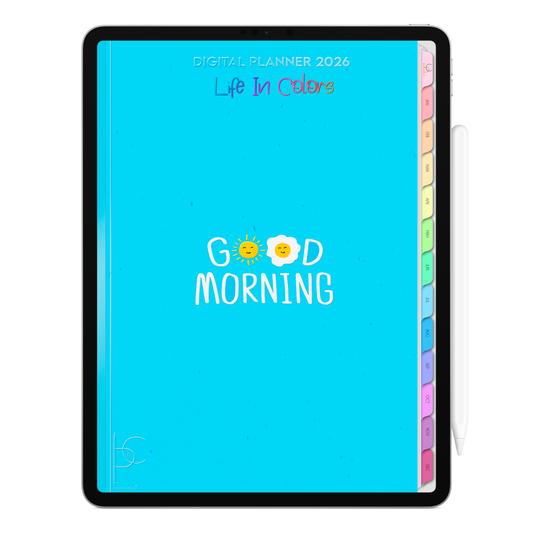 Digital Planner 2026 Vertical Life In Colors Good Morning ENG • For iPad and Android Tablet • Immediate Download