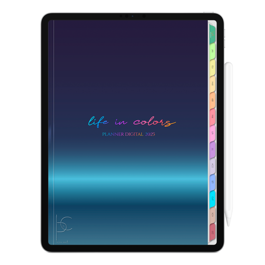 Planner Digital Vertical Life In Colors 2025 Serenidade Inspiração pt-BR • Para iPad e Tablet Android • Download Imediato