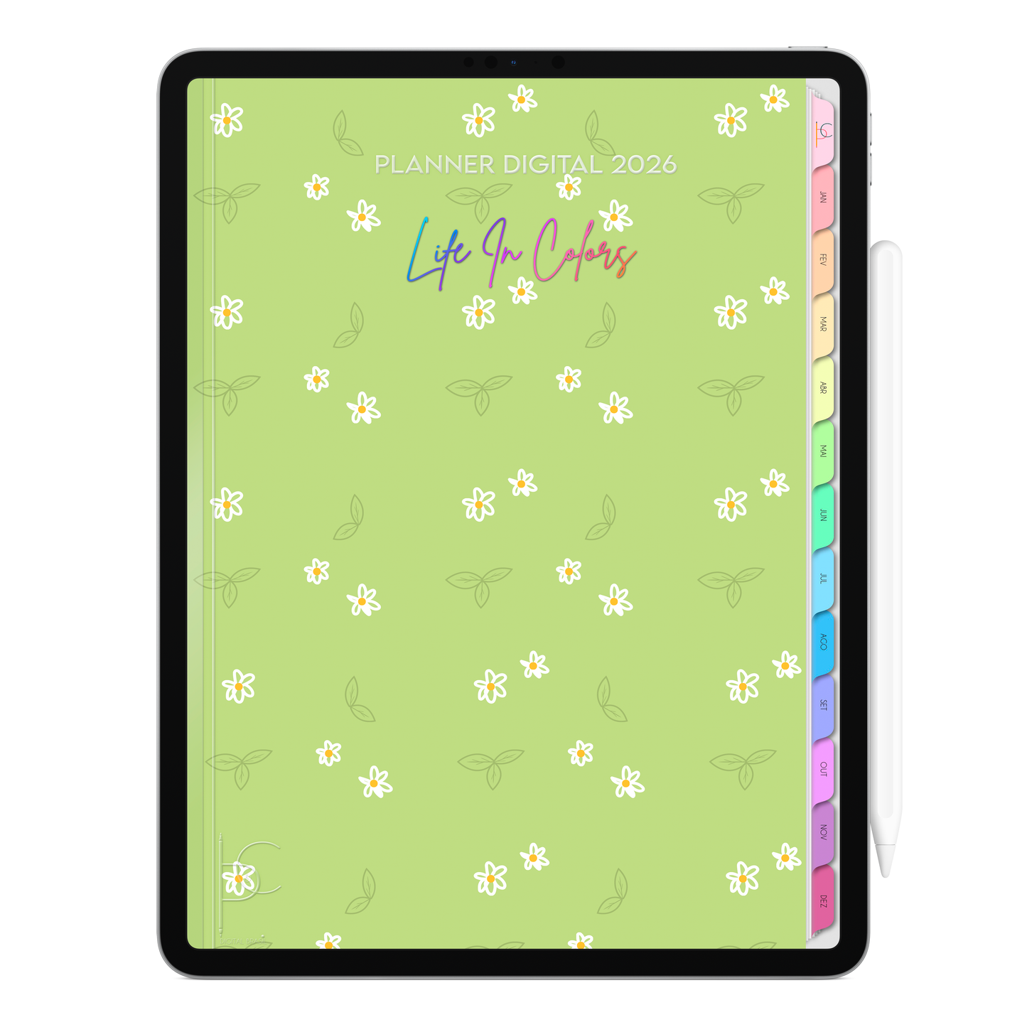 Planner Digital 2026 Vertical Life In Colors Jardim Celeste pt-BR • Para iPad e Tablet Android • Download Imediato