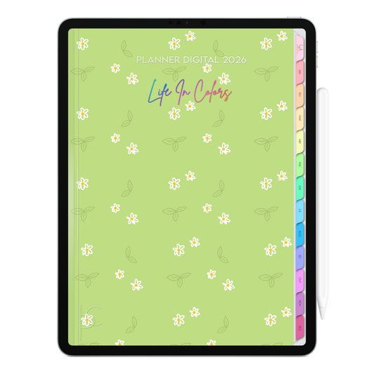 Planner Digital 2026 Vertical Life In Colors Jardim Celeste pt-BR • Para iPad e Tablet Android • Download Imediato