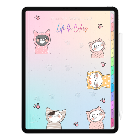 Planner Digital 2026 Vertical Life In Colors Pequeno Charme pt-BR • Para iPad e Tablet Android • Download Imediato