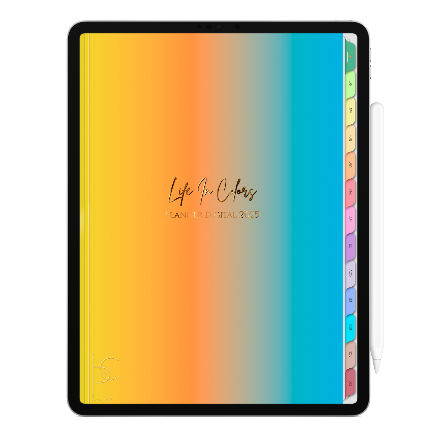 Planner Digital Vertical Life In Colors 2025 Espelho do Éden pt-BR • Para iPad e Tablet Android • Download Imediato