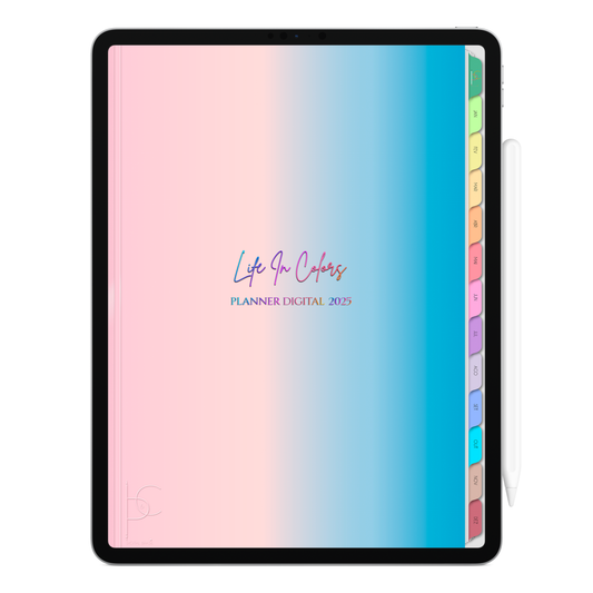 Planner Digital Vertical Life In Colors 2025 Infinito e Delicado pt-BR • Para iPad e Tablet Android • Download Imediato