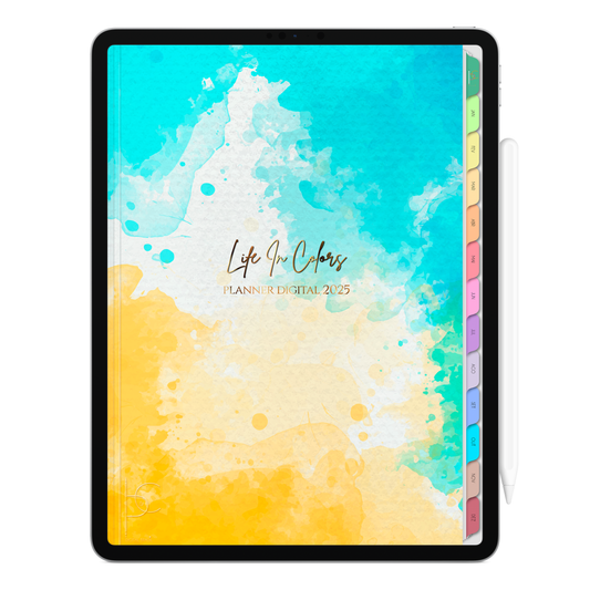 Planner Digital Vertical Life In Colors 2025 Serenidade Líquida pt-BR • Para iPad e Tablet Android • Download Imediato