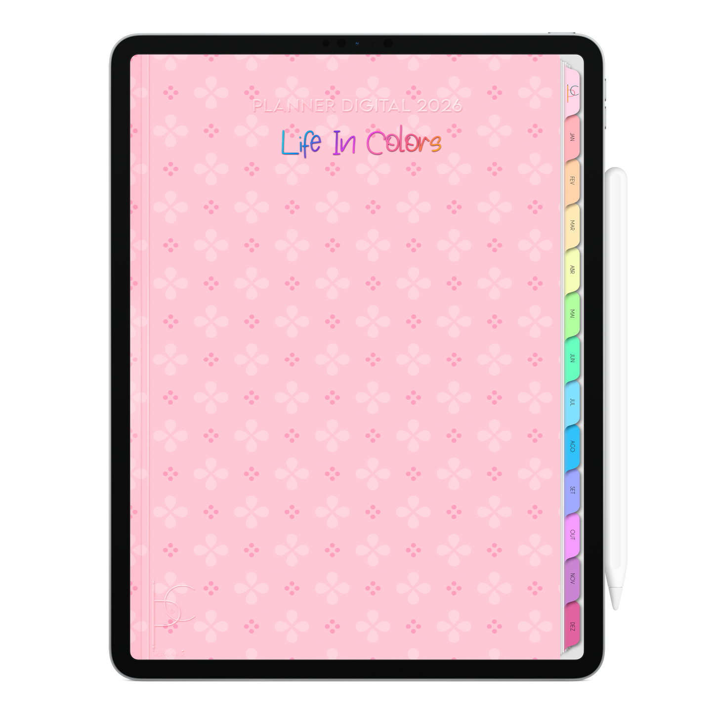 Planner Digital 2026 Vertical Life In Colors Doçura pt-BR • Para iPad e Tablet Android • Download Imediato