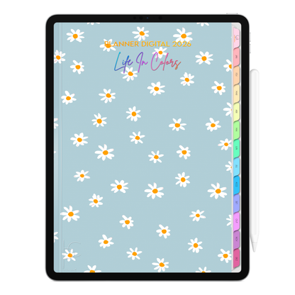 Planner Digital 2026 Vertical Life In Colors Pétalas da Essência pt-BR • Para iPad e Tablet Android • Download Imediato