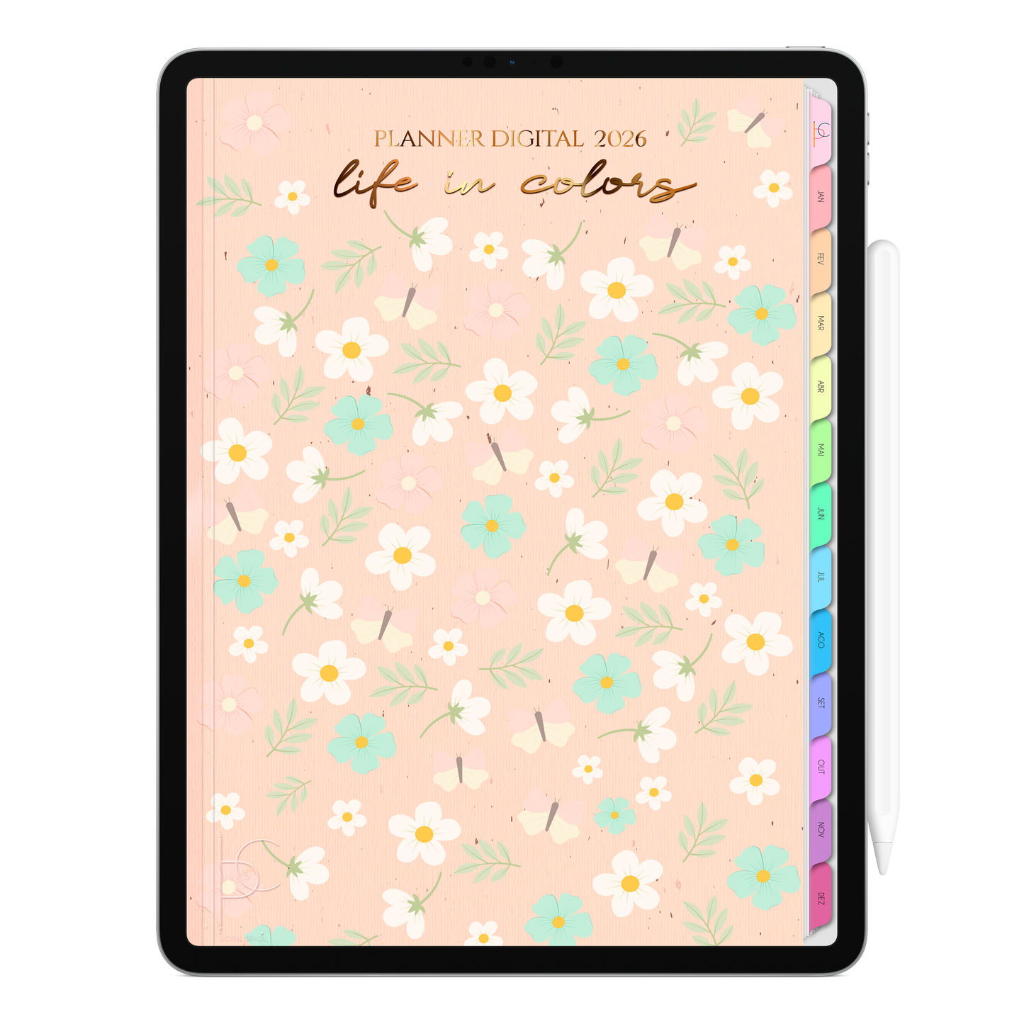 Planner Digital 2026 Vertical Life In Colors Meiga pt-BR • Para iPad e Tablet Android • Download Imediato