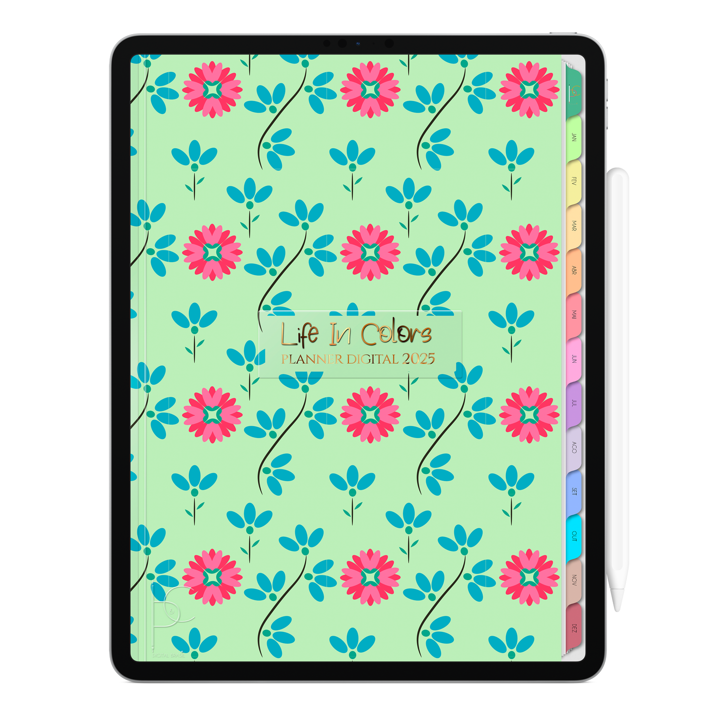 Planner Digital Vertical Life In Colors 2025 Ecos Sublimes pt-BR • Para iPad e Tablet Android • Download Imediato