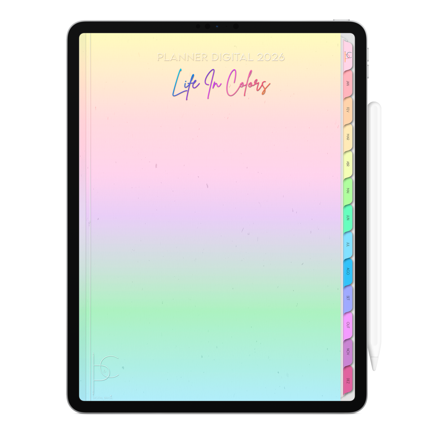 Planner Digital 2026 Vertical Life In Colors Luz Interior pt-BR • Para iPad e Tablet Android • Download Imediato