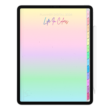 Planner Digital 2026 Vertical Life In Colors Luz Interior pt-BR • Para iPad e Tablet Android • Download Imediato