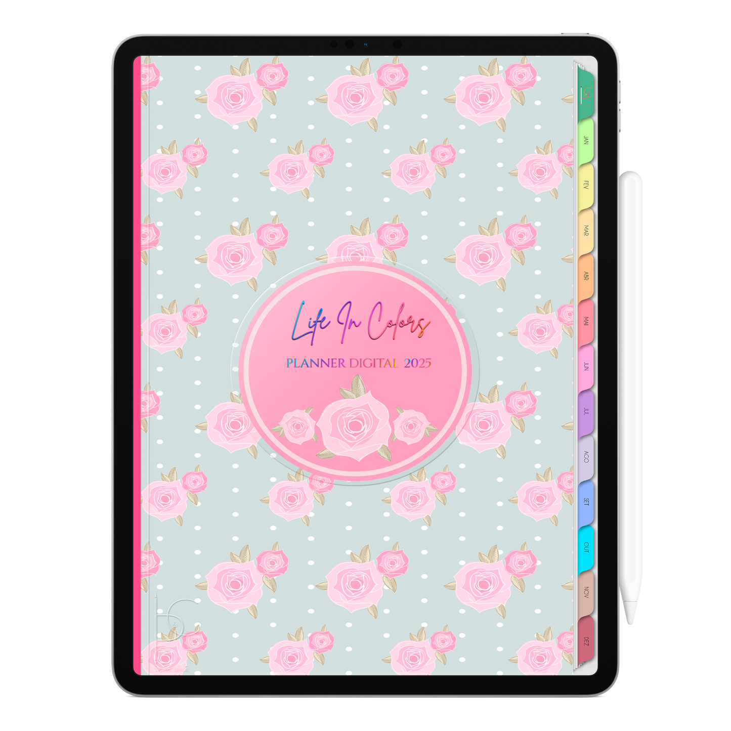 Planner Digital Vertical Life In Colors 2025 Poesia Flutuante pt-BR • Para iPad e Tablet Android • Download Imediato