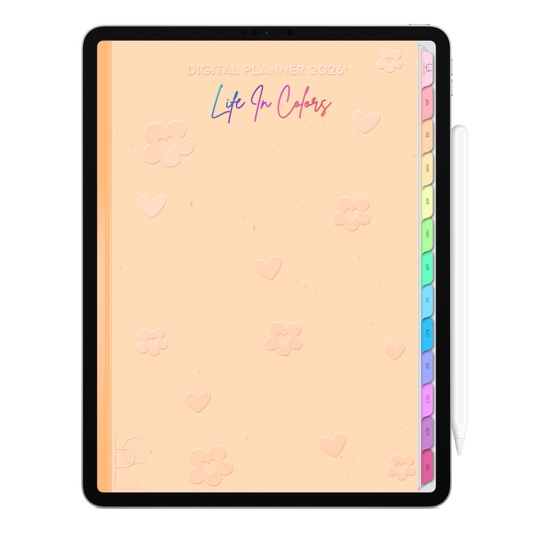Digital Planner 2026 Vertical Life In Colors Golden Days ENG • For iPad and Android Tablet • Immediate Download