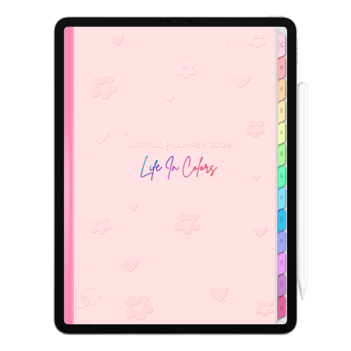 Digital Planner 2026 Vertical Life In Colors Happy Notes ENG • For iPad and Android Tablet • Immediate Download