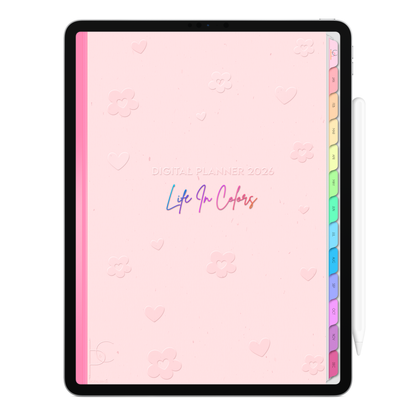 Digital Planner 2026 Vertical Life In Colors Happy Notes ENG • For iPad and Android Tablet • Immediate Download