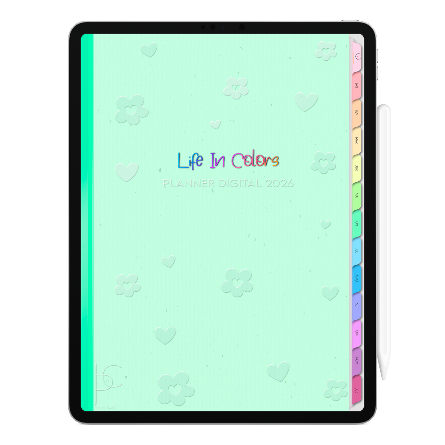 Planner Digital 2026 Vertical Life In Colors Paz em Movimento pt-BR • Para iPad e Tablet Android • Download Imediato