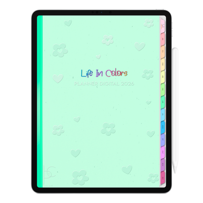 Planner Digital 2026 Vertical Life In Colors Paz em Movimento pt-BR • Para iPad e Tablet Android • Download Imediato