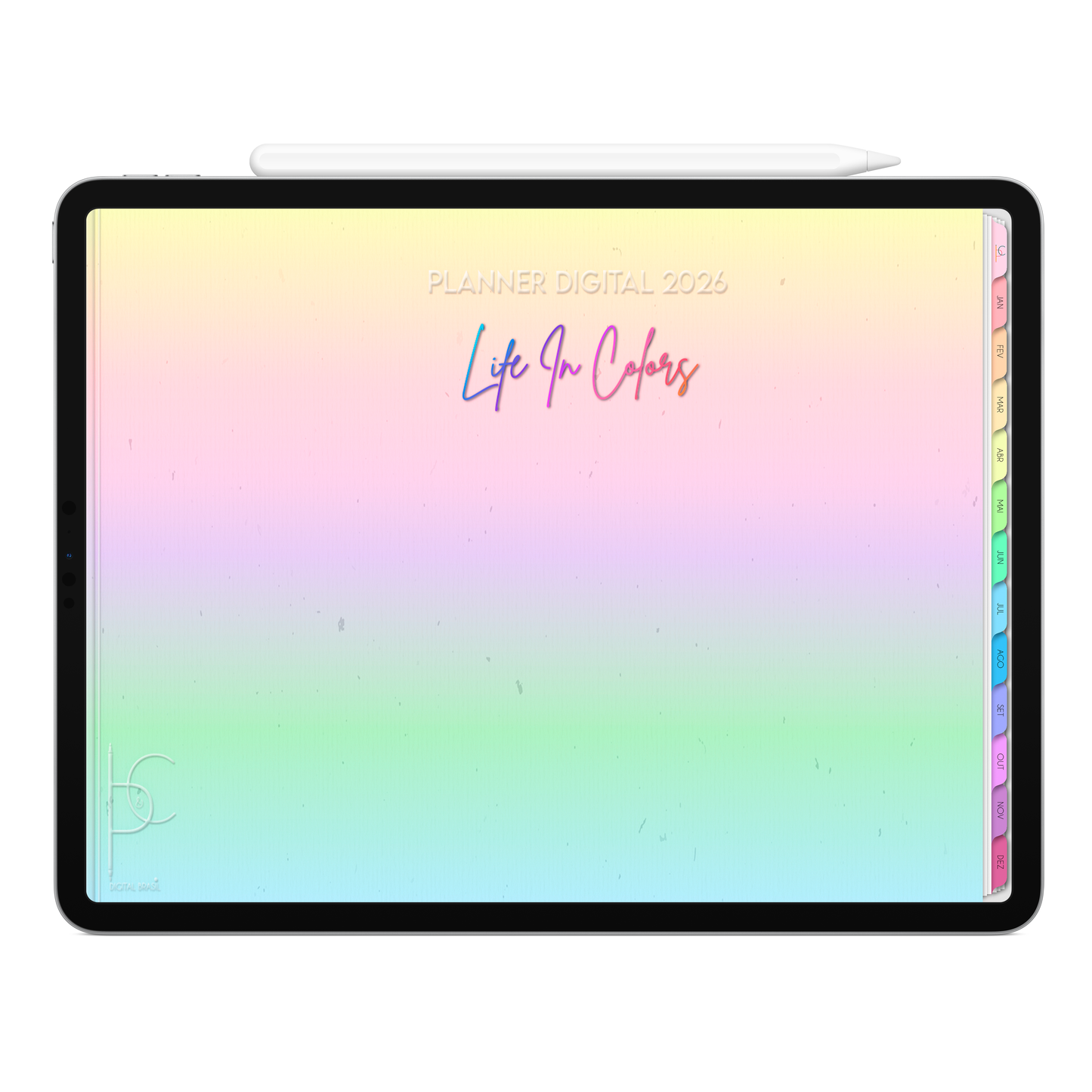 Planner Digital 2026 Horizontal Life In Colors Oração Silenciosa pt-BR • Para iPad e Tablet Android • Download Imediato