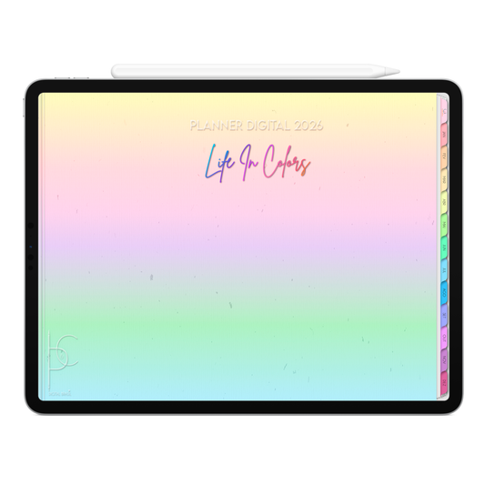 Planner Digital 2026 Horizontal Life In Colors Oração Silenciosa pt-BR • Para iPad e Tablet Android • Download Imediato