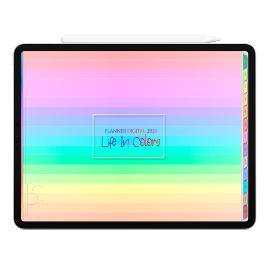 Planner Digital 2025 Horizontal Life In Colors Reflexo do Infinito pt-BR • Para iPad e Tablet Android • Download Imediato