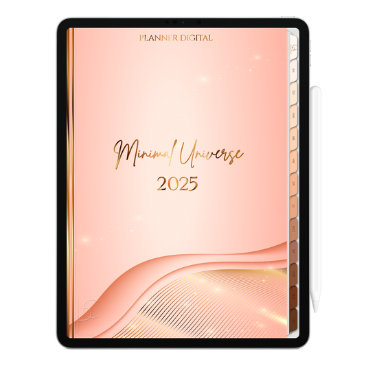 Planner Digital Vertical Minimal Universe 2025 Fulgor dos Sentidos pt-BR • Para iPad e Tablet Android • Download Imediato