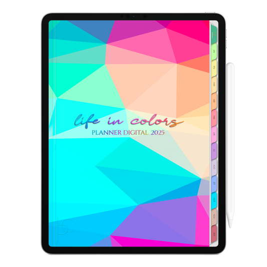 Planner Digital Vertical Life In Colors 2025 Geometria em Cores pt-BR • Para iPad e Tablet Android • Download Imediato