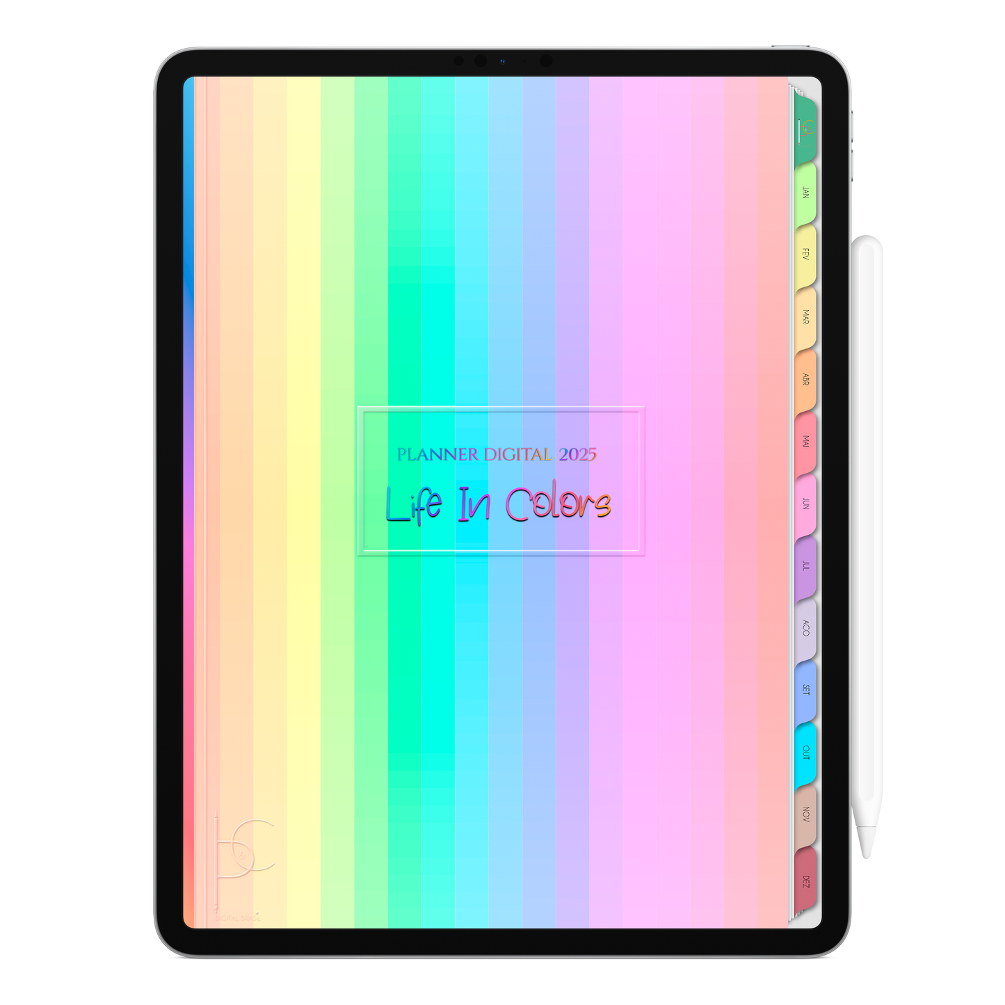 Planner Digital Vertical Life In Colors 2025 Primavera Invisível pt-BR • Para iPad e Tablet Android • Download Imediato