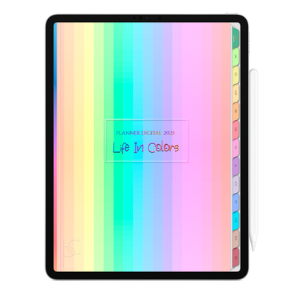 Planner Digital Vertical Life In Colors 2025 Primavera Invisível pt-BR • Para iPad e Tablet Android • Download Imediato