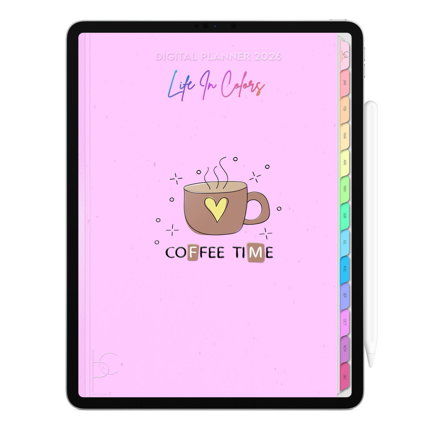 Digital Planner 2026 Vertical Life In Colors Coffee Time ENG • For iPad and Android Tablet • Immediate Download