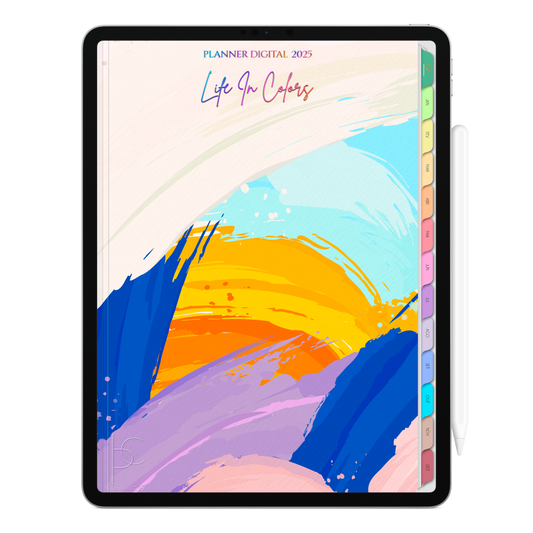 Planner Digital Vertical Life In Colors 2025 Linhas da Alma pt-BR • Para iPad e Tablet Android • Download Imediato