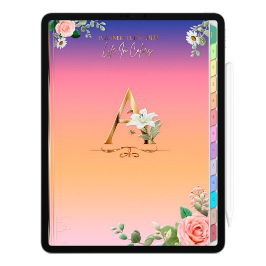 Planner Digital Vertical Life In Colors 2025 Inicial A pt-BR • Para iPad e Tablet Android • Download Imediato