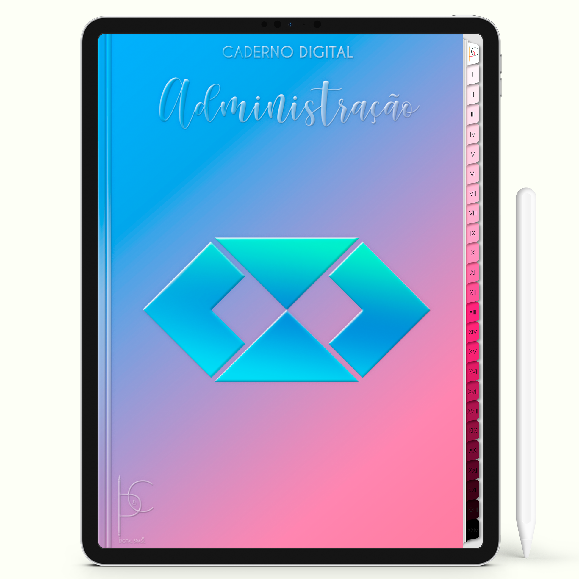 Caderno Digital Blush ADM Administração 24 Matérias • iPad e Tablet Android • Download instantâneo • Sustentável