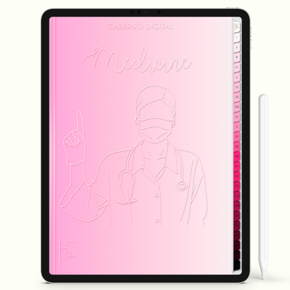 Caderno Digital Blush Anotações de Medicina 24 Matérias • iPad e Tablet Android • Download instantâneo • Sustentável