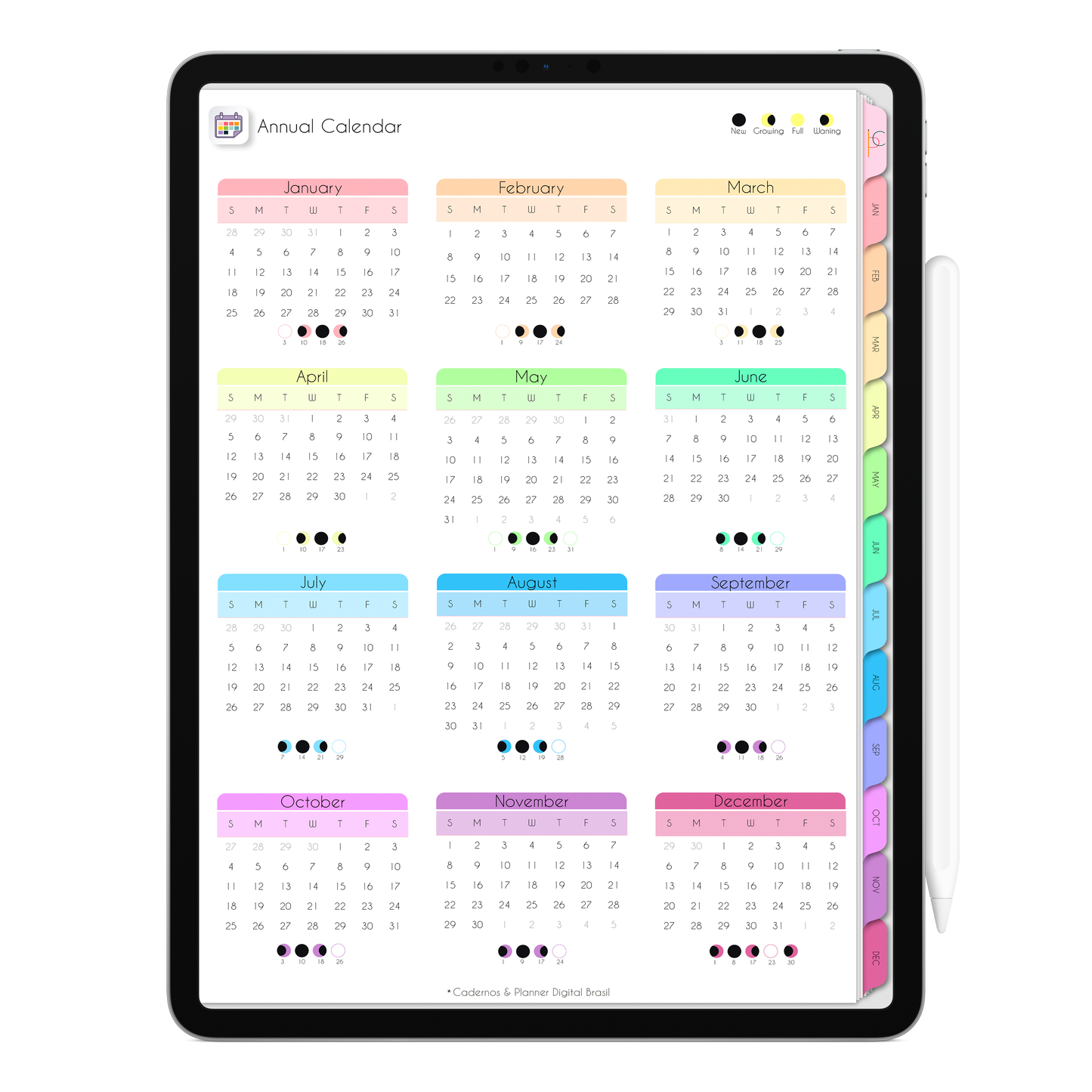 Life In Colors Digital Planner 2026 for iPad and tablet with colorful design and hyperlinked planning pages for productivity and organization.