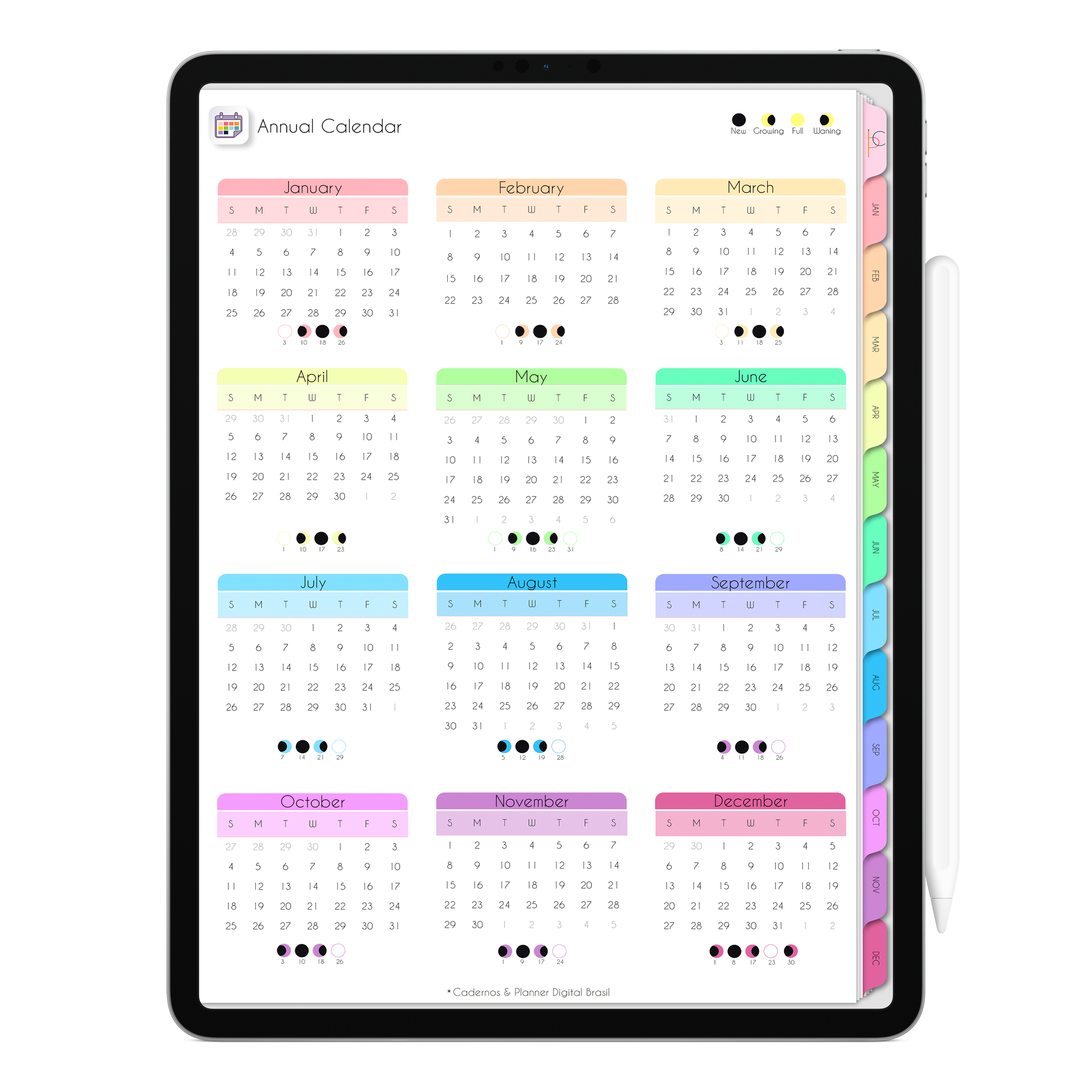 Life In Colors Digital Planner 2026 for iPad and tablet with colorful design and hyperlinked planning pages for productivity and organization.