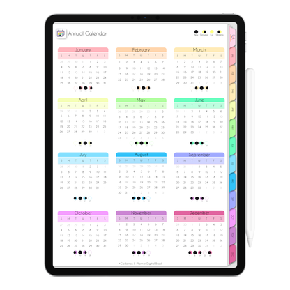 Life In Colors Digital Planner 2026 for iPad and tablet with colorful design and hyperlinked planning pages for productivity and organization.