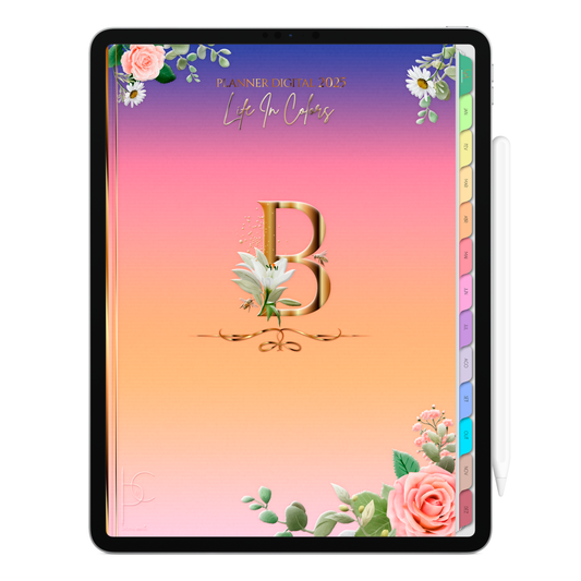 Planner Digital Vertical Life In Colors 2025 Inicial B pt-BR • Para iPad e Tablet Android • Download Imediato