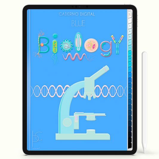 Caderno Digital 24 Matérias - Biology, para ipad e tablet. Cadernos & Planner Digital Brasil