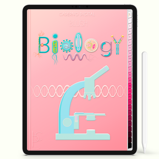 Caderno Digital Blush Biology Studies Medicine 24 Matérias • iPad Tablet Android • Download instantâneo • Sustentável