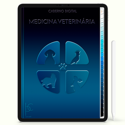 Caderno Digital 24 Matérias - Medicina Veterinária, para ipad e tablet. Cadernos & Planner Digital Brasil