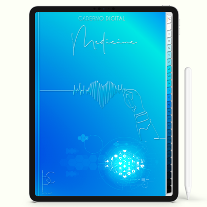 Caderno Digital 24 Matérias - Medicina, para ipad e tablet. Cadernos & Planner Digital Brasil