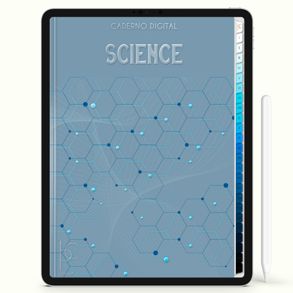 Caderno Digital 24 Matérias - Ciência, para ipad e tablet. Cadernos & Planner Digital Brasil