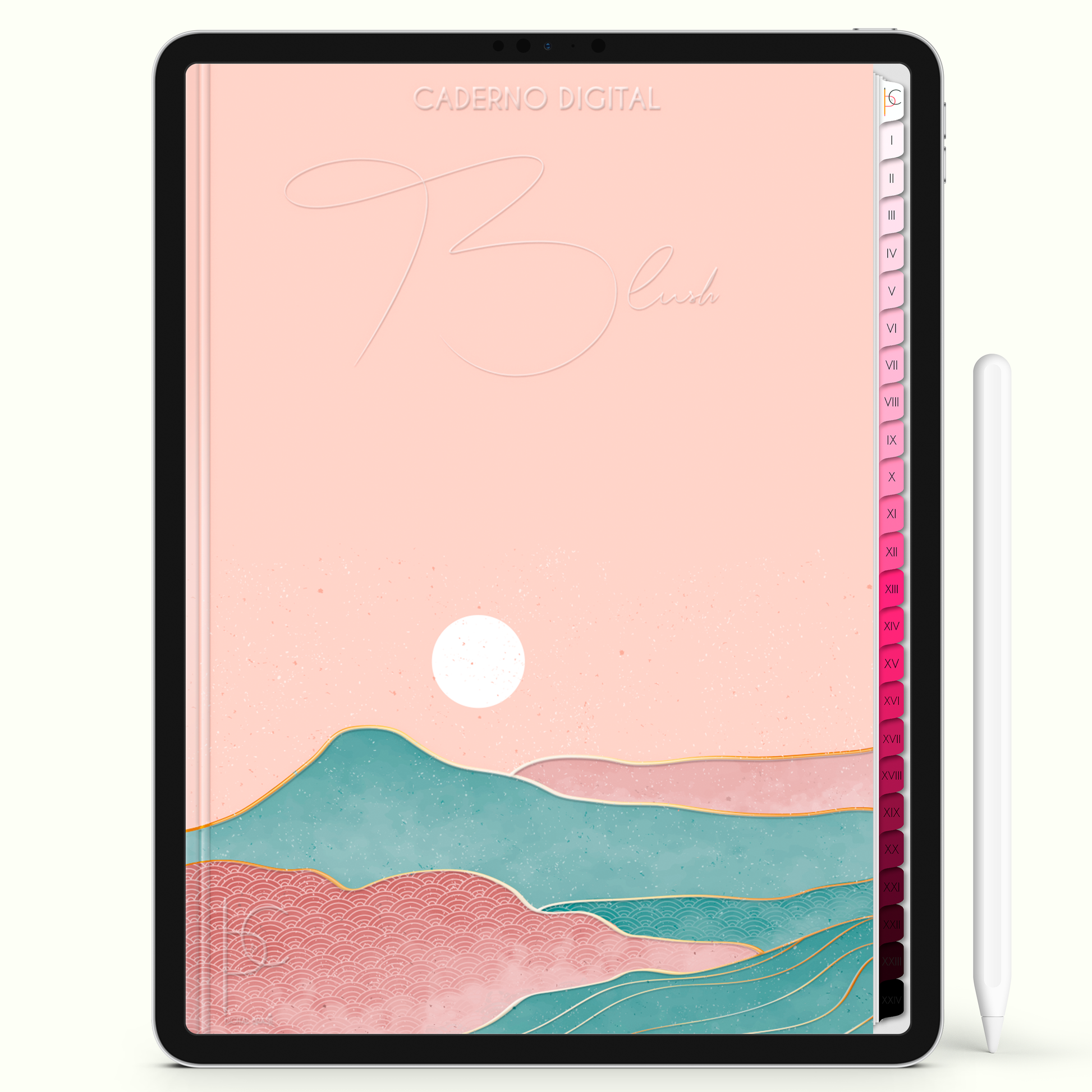 Caderno Digital Blush Notes 24 Matérias • iPad e Tablet Android • Download instantâneo • Sustentável