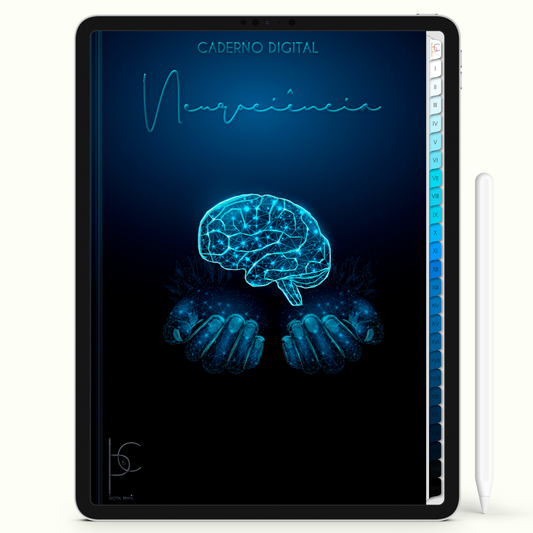 Caderno Digital 24 Matérias - Neurociência, para ipad e tablet android. Cadernos & Planner Digital Brasil