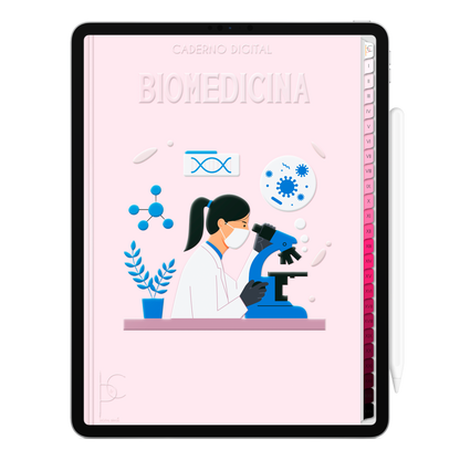 Caderno Digital Blush Biomedicina Ciência 24 Matérias • Para iPad e Tablet Android • Download instantâneo • Sustentável
