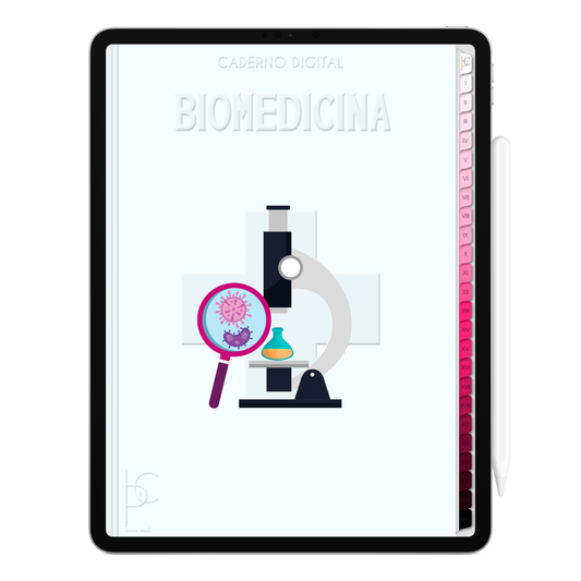 Caderno Digital Blush Biomedicina Ciência e Saúde 24 Matérias • Para iPad Tablet Android • Download instantâneo • Sustentável