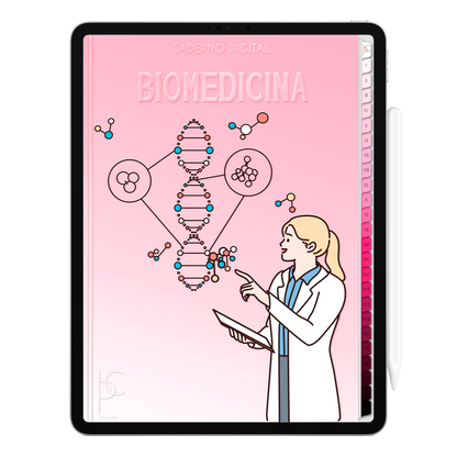 Caderno Digital Blush Biomedicina O Código da Vida 24 Matérias • Para iPad e Tablet Android • Download instantâneo • Sustentável