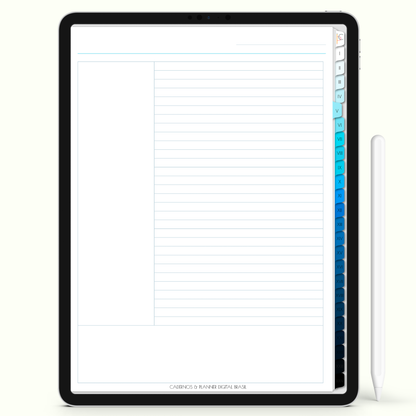 Caderno Digital Blue Maresias 24 Matérias • Para iPad e Tablet Android • Download instantâneo • Sustentável