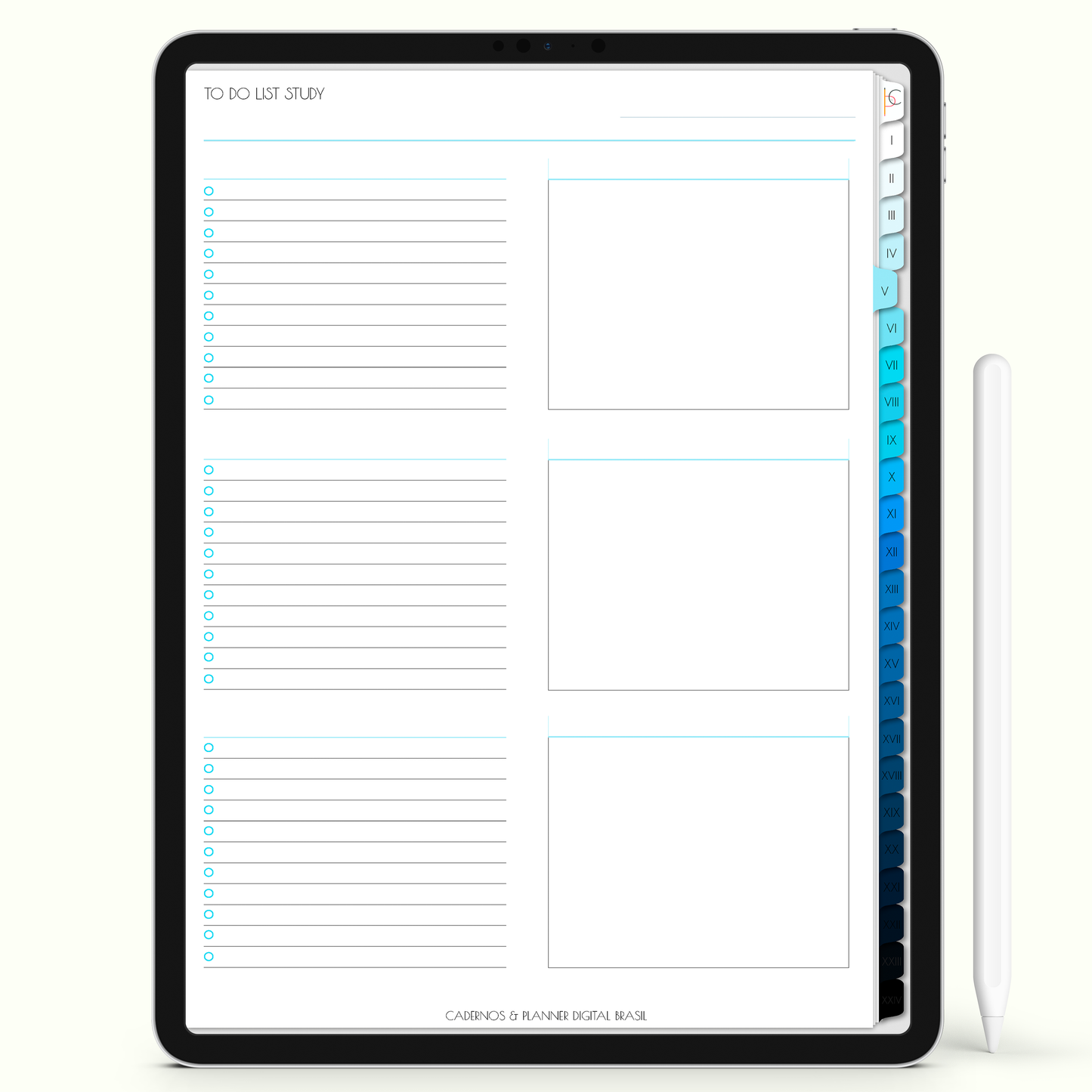 Caderno Digital Blue Psychlogy Professional´s 24 Matérias • Para iPad e Tablet Android • Download instantâneo • Sustentável